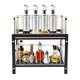 SHOWLIVEU Gewürzregal Stehend Gewürz-Lagerregal Organizer Küchenregal Ablagefach Gewürz-Organizer-Regal Wasserdichte 50kg/110lbs (schwarz)