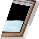 Bettizia Verdunkelungsrollo Rollo Dachfenster, Dachfensterrollo für Fenster, Skylight, kinderzimmer, 100% Verdunkelung, Seitenschienen in Silber, Sonnenschutz (F04 Schwarz)