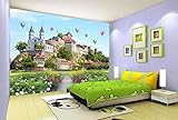 Tapete 3D-Fototapeten, Schlosslandschaft, Wohnzimmer, Schlafzimmer, Hintergrundwandpapier * 150 cm x 105 cm (59,1 x 41,3 Zoll)