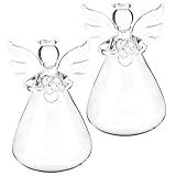 Housoutil 2 Stück Glasvasen Für Blumen Weiße Bodenvase Glas-Bodenvase Engel Hängende Verzierung Engel-Übertopf Fensterbank Regal Hydrokultur-Glasflasche Pflanzenvase