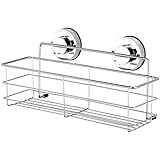 MAVNES Badezimmer Regal Badezimmer-Regal-Organizer, Duschregal, Wandhalterung aus Edelstahl, ohne Bohrer, Vakuum-Saugnapf Duschablage