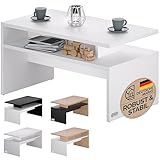 Casaria® Couchtisch mit Ablage Stauraum 92x51x48 cm Kratzfest Holz 50 kg Belastbarkeit Modern Groß Wohnzimmer Büro Sofa Couch Tisch Beistelltisch Weiß