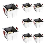WLBHWL 8er-Pack 3,3-Zoll-LED-Einbauleuchten, Quadratisch, 3 Farben Wählbar, 3500 K | 4000K | 6000 K, Wabennetz-LED-Downlight, 7 W/12 W Schallwandverkleidung