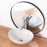 VBChome Waschbecken 40 x 33 cm klein Keramik Oval Waschtisch Handwaschbecken AUFSATZWASCHBECKEN WASCHSCHALE GÄSTE WC