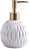 Seifenspender Spülmittelspender Seifenspender 400 ML Lotionspender Kugelförmiger Seifenspender Aus Keramik Mit Kunststoffpumpenkopf Nachfüllbare Flüssigkeitspumpe Lotionspender (Color : A)