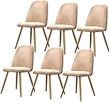 Küchen-Esszimmerstuhl-Set mit 6 Schalenstühlen, nordischen Esszimmerstühlen für Mid-Century-Modern-Stuhl, Armloser Stuhl, Lounge für Küche, Esszimmer, Wohnzimmer, Beistellstühle (Color : Cam