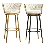 AVCULT Barhocker 2er Set, Samt Barhocker,Barstühle Tresenhocker Aus Samt Moderne Küchenhocker Mit Lehne Tresenhocker Tresenstuhl Hocker Sitzhöhe 65 cm,Barstuhl Für Küche/Hausbar (Color : A)