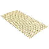 vidaXL Pappelholz Massivholz Lattenrost mit 24 Latten Zusammenklappbar Rolllattenrost Rollrost Bettrost Holzlatten Latten Rost 100x200cm