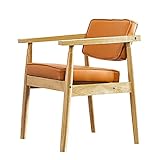 Esszimmerstühle Esszimmerstuhl mit Armlehnen aus Holz | Küchenstuhl aus Mikrofaserleder, für Esszimmer, Wohnzimmer, Schlafzimmer, Lounge, Grau, Grün, Schwarz, Orange