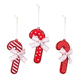 Filz-Weihnachtsbaum-Ornament-Kits - Süße handgefertigte Hängeornamente aus Filz - Hängende Strümpfe Cane Glove Stocking Design für Baumschmuck und Adventskalender Baixia