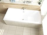 BADLAND Badewanne Wanne Rechteck Acryl Ines 180x80 mit Ablaufgarnitur und Füßen GRATIS mit/ohne Wannenträger (ohne Wannenträger)