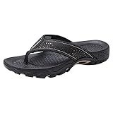 Outdoorsandalen Herren-Flip-Flop-Tanga-Sandalen für den Innen- und Außenbereich, Strandschuhe Weiblich Sommer (Black, 48)