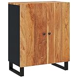 Tidyard Sideboard Kommode Beistellschrank Schrank Schubladenschrank Mehrzweckschrank Bücherschrank Aufbewahrungsschrank 60 x 33 x 75 cm (B x T x H) Massives Akazienholz, Holzwerkstoff, Eisen Schwarz