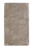 WECONhome Basics Badteppich, Badematte, kuscheliger Flauschiger weicher Flor, rutschfest und waschbar, Joris (55 x 65 cm, Sand beige)