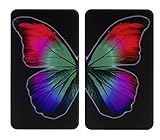 Maximex WENKO Herdabdeckplatte Universal Butterfly by Night 2er Set, für Glaskeramik-, Elektro- & Gasherde, hygienisch, Kratz- & schlagfest, Schneidbrett mit rutschfesten, höhenverstellbaren Füßen