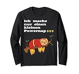 Lustiger Faultier Spruch Arbeitskollege Powernap schlafen Langarmshirt