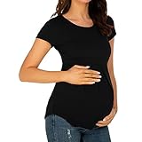 Stilltop Umstand Top Shirt umstandstop Geschenk Schwangere Festlich Baumwolle Set Schwangere Stillzeit Umstands-Tanktop Rundhalsausschnitt Stillkleidung