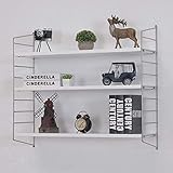 Wandregal, schwebendes Regal, schwebende Regale, dekorative 3-stöckige Wandregale, Aufbewahrungsregal mit Eisenhalterung (Farbe: Schwarz, Größe: 60 cm)