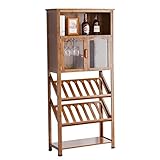 PEVSCO Weinschrank Wine Cabinet Bar Ausstellungsschrank mit Glasentür und Lagerfach for Wohnzimmer, Heimbar, Esszimmer Barschrank (Size : L)