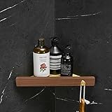 MAVNES Duschablage Ecke Massivholz WC Badezimmer Wand hängen Eckregal, Duschraum Kosmetische Lagerung Dreieck-Regal Badezimmer Regal