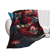 DRALCO Deadpool Decke Kuscheldecke Tagesdecke Fleece Decke Schmusedecke Flauschdecke Wohndecke Passend Zur Bettwäsche 50x60in(130x150cm)