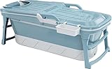 Foresta Faltbare Badewanne – Sitzbadewanne für Erwachsene – Badeeimer – Badewanne aus Kunststoff – Faltbare Badewanne – Badeeimer – Für drinnen und draußen (150 cm, Blau)
