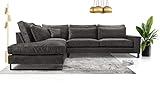 ALTDECOR Ecksofa Links, Polstercouch in L-Form Links angeordnet, rückenecht gepolstert, ideal als Gästebett 314x224x90 cm Schwarz