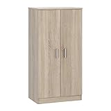 Habitdesign Zweitüriger Schuhschrank, Beistellmöbel, Grundmodell, Ausführung in kanadischer Eiche, Maße: 55 cm (Breite) x 108 cm (Höhe) x 36 cm (Tiefe)