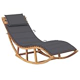 ZQQLVOO Schaukelliege mit Auflage Massivholz Teak Freizeitliege Liege Garten Garten Möbel Outdoor Gartenliege Geeignet für Garten, Terrasse, Hinterhof, Poolside