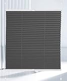 Plissee Klemmfix Rollo Für Fenster & Türen Pleated Shade Faltrollo Verdunkelung Sonnenschutz Balkon Sichtschutz Jalousie Sonnenschutz Thermo 90 cm Breite 100 cm Höhe Hellgrau 1 Stück