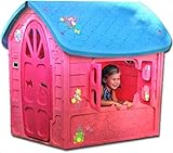 thorberg Spielhaus Maxi Kinderspielhaus extra groß 120x113x111cm (Made in EU) Kinderhaus rosa