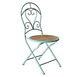 Industrielle Beistelltische, Klappbare Couchtische, Esstische Und Stühle Mit Stabilem Metallrahmen – Kleine Runde Tische Für Gärten, Terrasse Und Balkon, Platzsparend Und Lei(Size:Stuhl,Color:Grün)