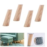 Robustes Set mit 4 Möbelbeinen Holz, konisch zulaufende Sofabeine, Ersatz-Tischfüße Massivholz, Betterhöhungen, Fußhocker, Stuhl, Couchtisch, Couch, Schreibtisch, Schrank, Schrankfüße, Eiche, Holzfarb