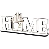 Deko Home Aufsteller Holz - Klopapier - 28x12 cm Holzdeko zum hinstellen Buchstaben Schriftzug Wohnzimmer Tischdeko Dekoration Fensterbank