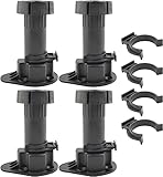 Set mit 4 verstellbaren Schrankbeinen aus schwarzem Kunststoff, Sockel-Möbelfüße, Nivellierfuß, stabile Beinnivellierer-Hardware, für Küche, Badezimmer, Schrank, Tisch, Stuhl (Farbe: kleine Karte,