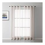 Aotiwe Vorhang Transparent Grau, Vorhang mit Ösen Vintage Volltonfarbe Polyester 2 Stücke 132X138cm