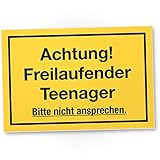 DankeDir! Freilaufender Teenager - Schild Kunststoff - Tür Deko Zimmer Deko Jugendliche Geschenk Idee Dekoration Geburtstag - Jungen & Mädchen Türschild Spruch Geschenkidee Jugendzimmer Zimmer