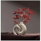 Vase Schwarz Matt Inneneinrichtung,Ästhetik Blumenvase Modern Einfache,Klare Textur Deko Vasen Weis für Die Dekoration Von Zuhause,Wohnzimmer und Schlafzimmer