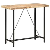 Dolaso Raues Mangoholz Stehtisch Esstisch, Bartisch 120 x 58 x 107 cm, Bartisch Bistrotisch für Cocktails, Bar, Partykeller, Restaurant, Wohnzimmer