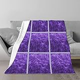 Fleecedecke, Flanell, Doppeldecke, 300 g/m², leicht, flauschig, gemütlich, weich, für Bett, Sofa, Couch, Reisen, Camping, 203 x 152 cm, Violett