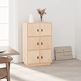 ZEYUAN Highboard, Kommode, Sideboard, Schuhkommode, Komodenschrank, Kleiderkommode, Küchenanrichte, Flurkommode, Esszimmerschrank, 67x40x108,5 cm Massivholz Kiefer