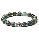 FORLUZ Naturstein-Armband for Herren, 8 mm, Achate, Perlen, elastisches Armband, Yoga-Armbänder for Damen, Perlen, afrikanischer Stein, 21 cm Steine