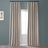 HPD HALF PRICE DRAPES PTCH-HBO130907-108 Verdunkelungsvorhang aus Kunstseide, TAFT, Hotelvorhang (1 Vorhang), 127 x 274 cm, Virtual Beige