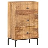 Youuihom Anrichte, Nachttische, Mehrzweckschränke, Foyer-Schränke, Geeignet für Wohnzimmer, Schlafzimmer, Bäder, Flure, Sideboard 45 x 30 x 75 cm Mango-Massivholz