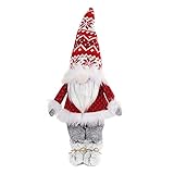 ECUNGWUA Büromaterialien Set Dekoration Desktop Faceless Gnome Stehende Puppe Kreative Dekoration Puppe Desktop Ornament Flipchart Mit Rollen（Rot