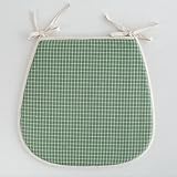 Yadlan Stuhlkissen 40x40 mit BäNdern 4er Set, Sitzkissen Stuhl 6er Set GüNstig, Sitzpolster Stuhl Trapez, Sitzkissen KüChenstuhl Landhaus, Sitzkissen Esszimmerstuhl Oval Grün