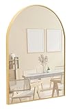 Terra Home Wandspiegel - Halbrund,60x80 cm, Gold, Modern, Metallrahmen Spiegel - für Flur, Wohnzimmer, Bad oder Gaderobe
