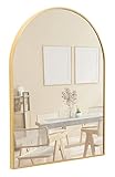 Terra Home Wandspiegel - Halbrund,60x80 cm, Gold, Modern, Metallrahmen Spiegel - für Flur, Wohnzimmer, Bad oder Gaderobe