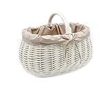 MyBer® Großer Einkaufskorb Rattankorb Weidenkorb Korb geflochten B/T/H 45cm/30cm/20cm(30cm mit Henkel) Tragekorb aus Weide K1-605-W-SB