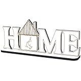 Deko Home Aufsteller Holz - Hammerhai - 28x12 cm Holzdeko zum hinstellen Buchstaben Schriftzug Wohnzimmer Tischdeko Dekoration Fensterbank